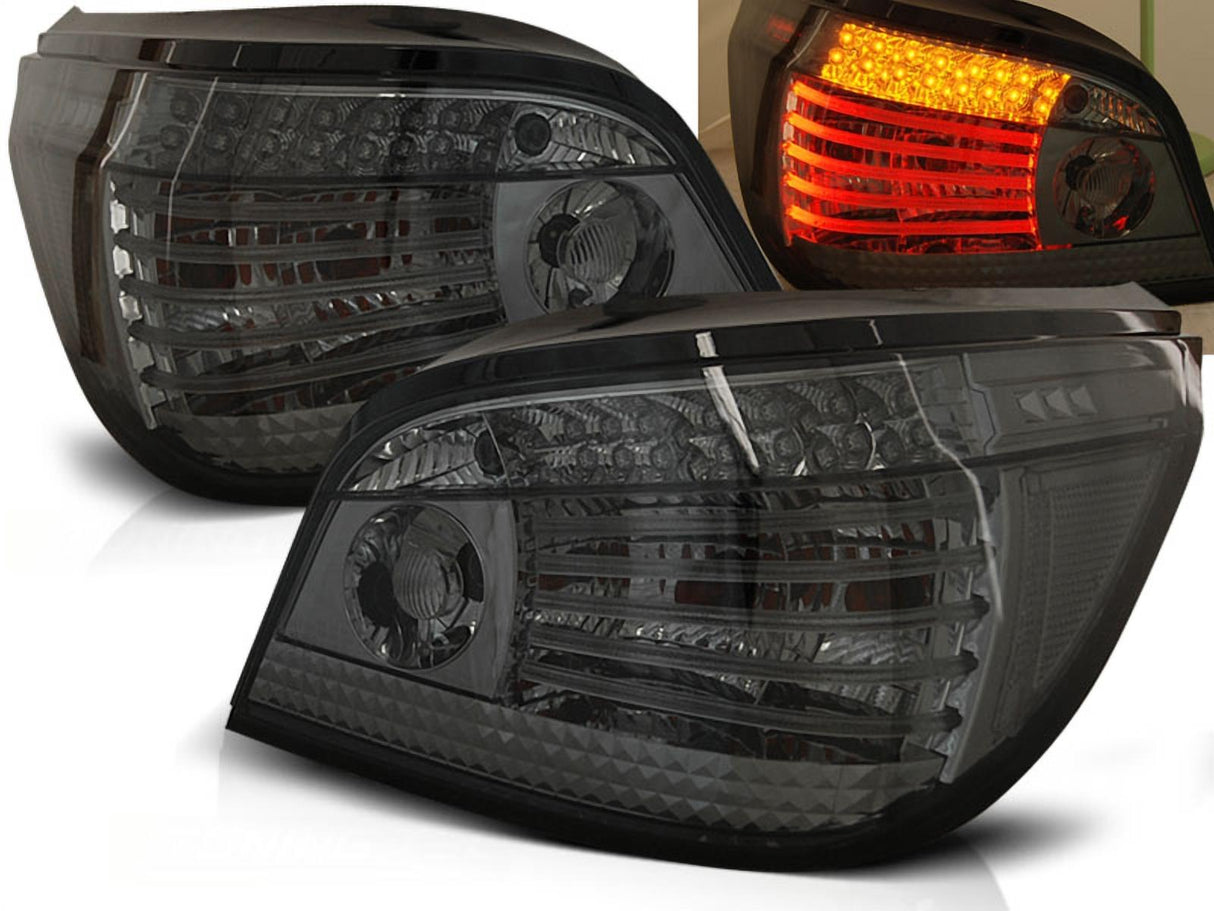 LED Rückleuchten Set für BMW E60 rauchig getönt, mit roten und gelben LEDs