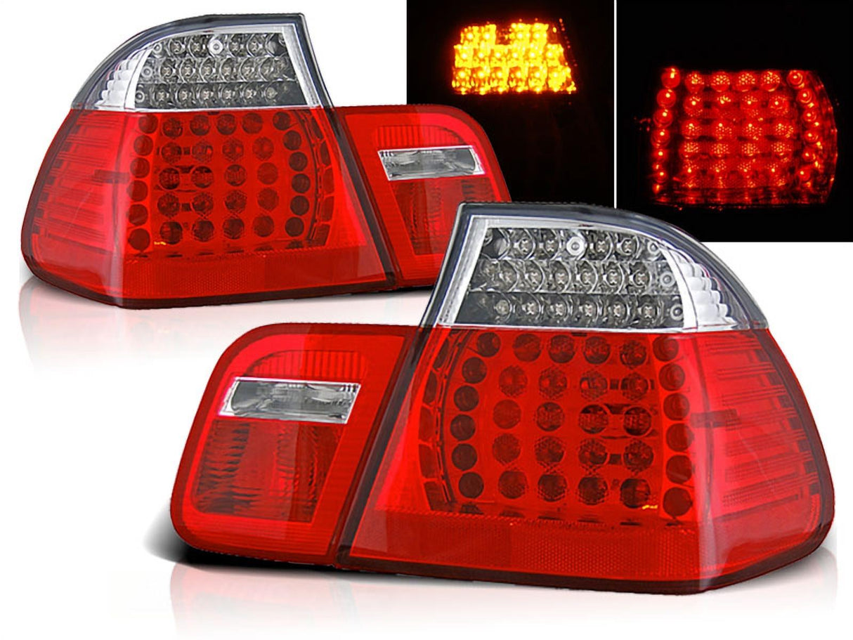LED Rückleuchten rot weiß für BMW E46 Limo 09/2001-03/2005, Tuning Rücklichter Set