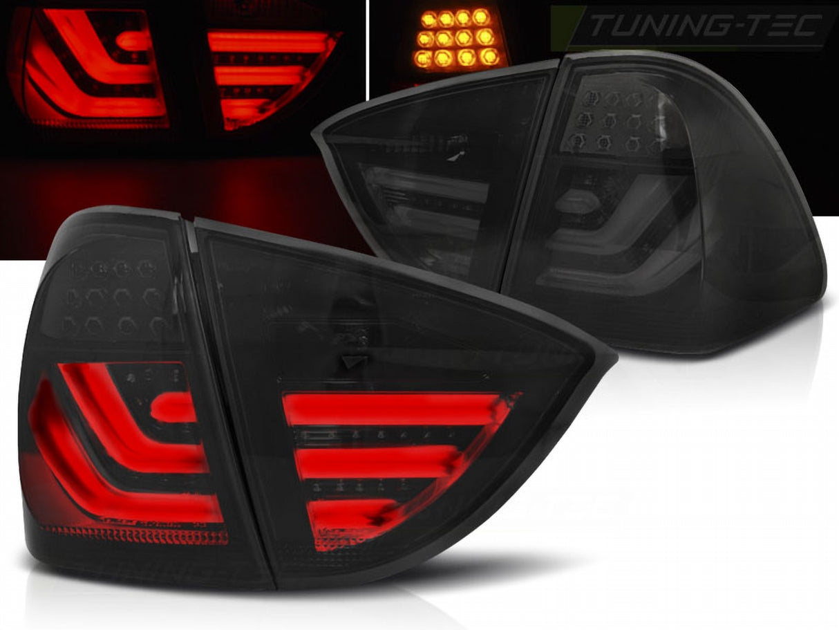 leuchten LED smoked mit roten Akzenten für Tuning für BMW E90 E91 Rück