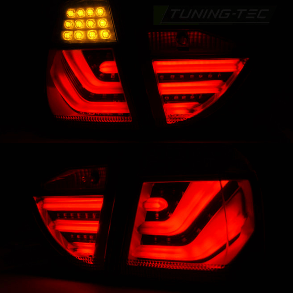leuchten LED rot Tuning-Tec mit gelben Blinkern im Set für BMW E90 E91 Rück
