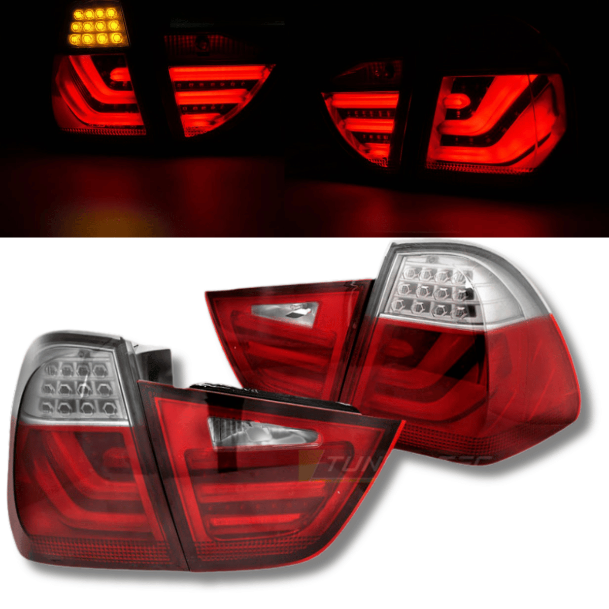 LED Lightbar Rückleuchten rot weiß für BMW 3er E91 Touring 2009-2011 im Set