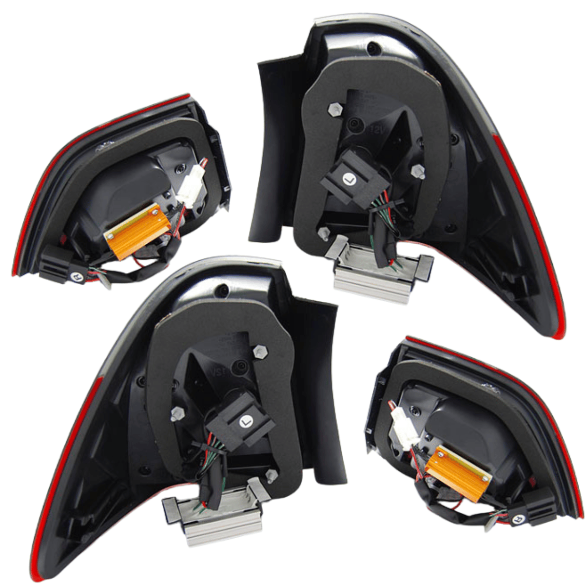 CR-Tuning Rückleuchten Set für KFZ Tuning, LED Rücklichter mit orangenem Modul
