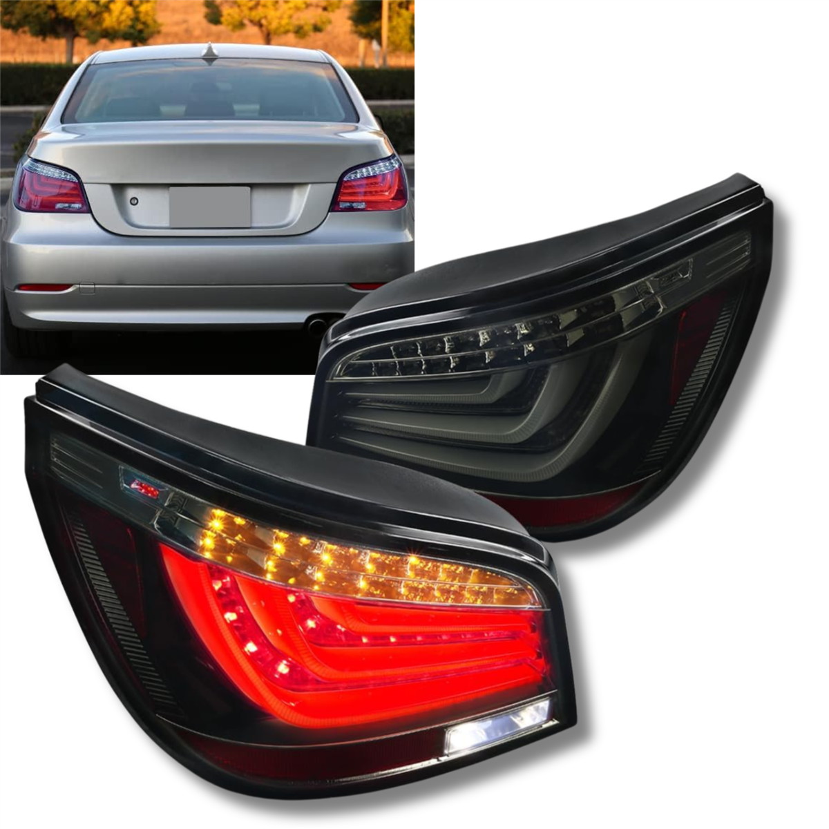LED Lightbar Rückleuchten in smoke für BMW E60 07/2003-02/2007