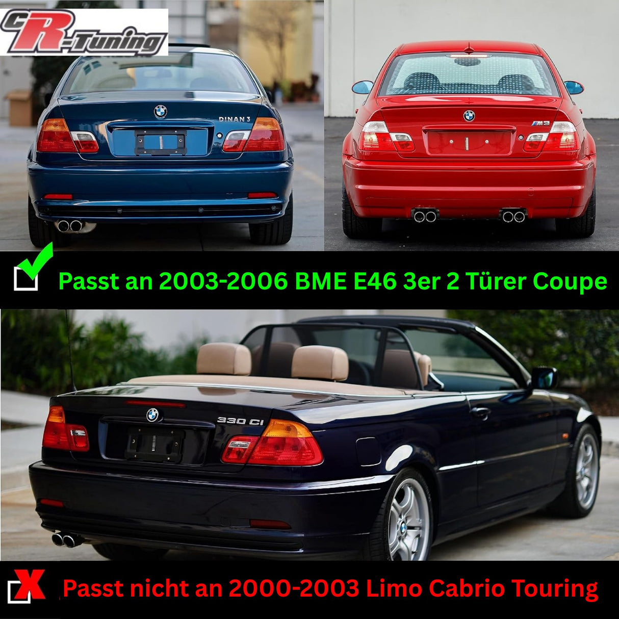 LED Rückleuchten in rot matt für BMW E46 04.2003-2006 COUPE