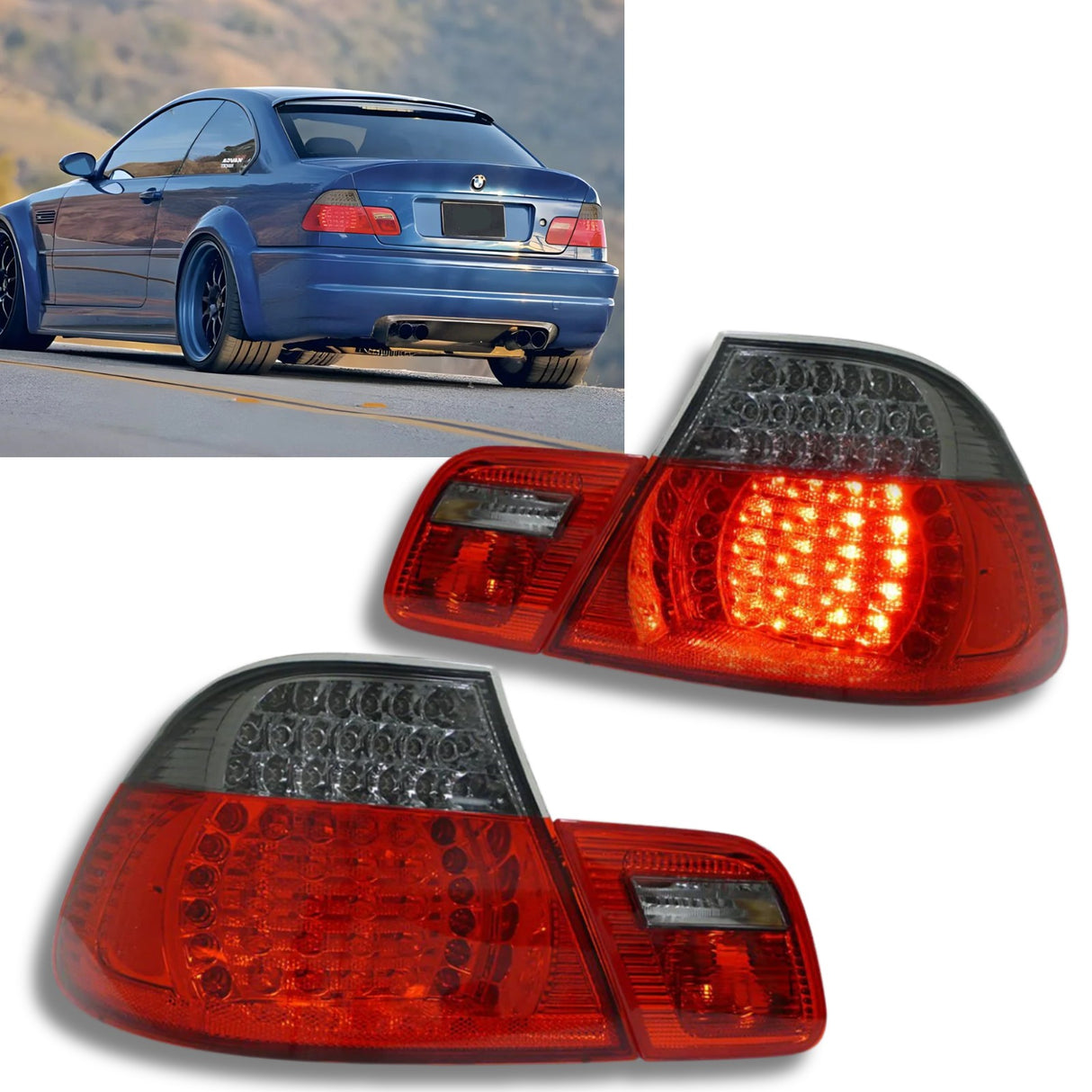 LED Rückleuchten in rot matt für BMW E46 04.2003-2006 COUPE