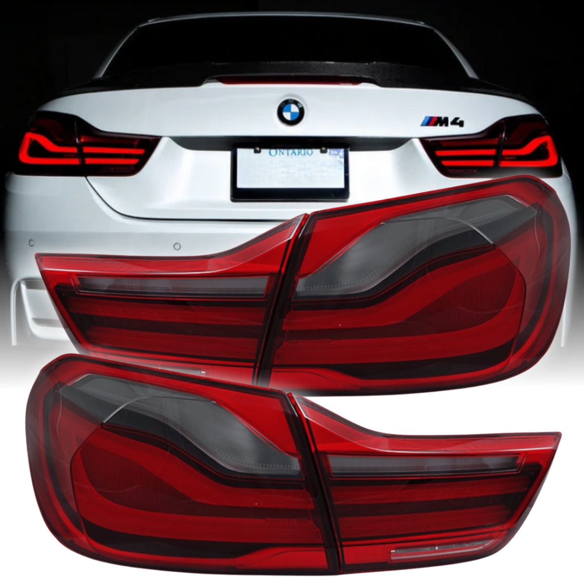 Voll LED Rückleuchten Set Rot Smoke für BMW 4er F32/33/36 2013-2016 Lightbar