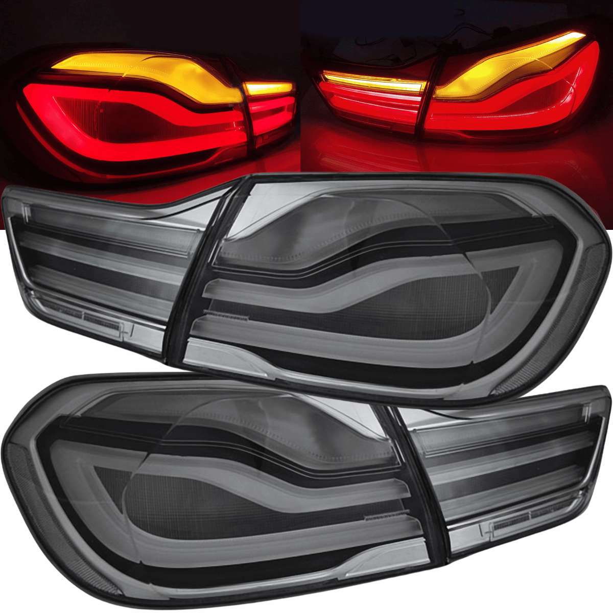 Voll LED Lightbar Rückleuchten Set in Smoke für BMW 4er F32 F33 F36 2013–2016