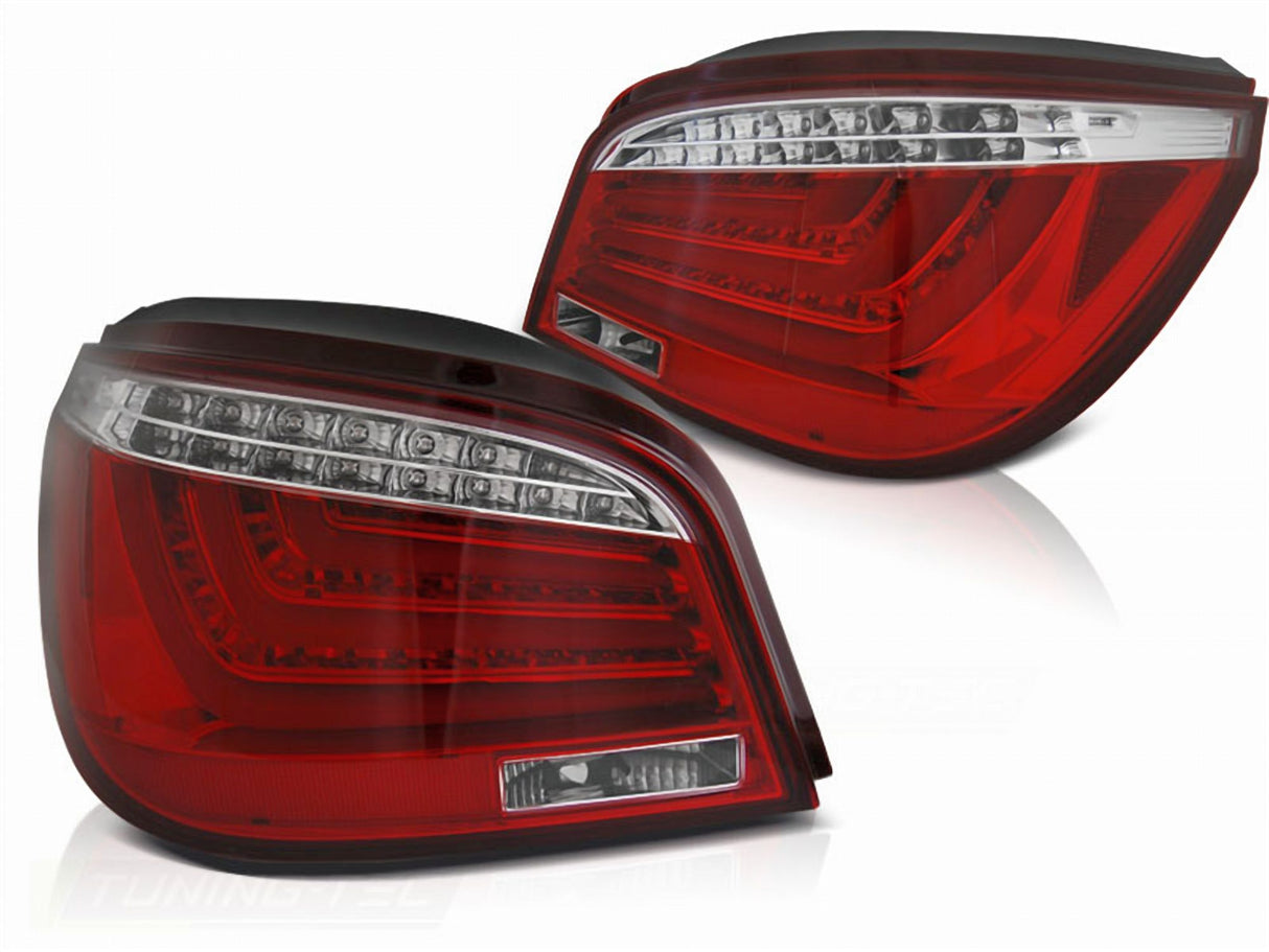 LED Rückleuchten für BMW 5er E60 E61 Facelift rot mit Chromstreifen Tuning