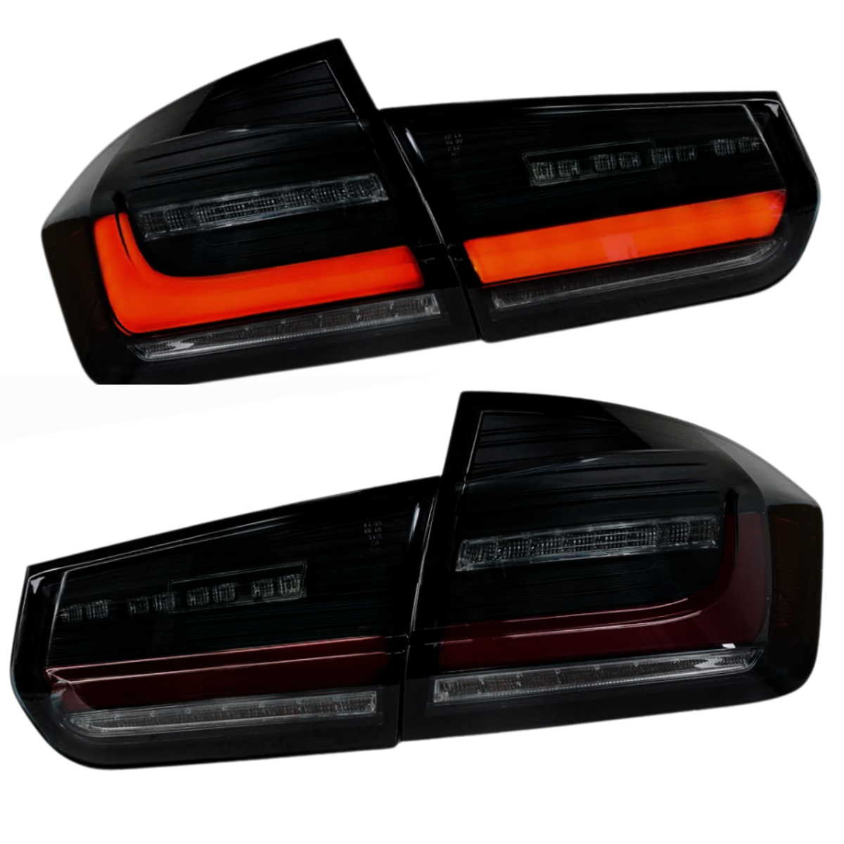 Voll LED Rückleuchten Set Schwarz-Smoke für BMW 3er F30 Limousine 2011-2018 Dynamische Blinker & Lightbar