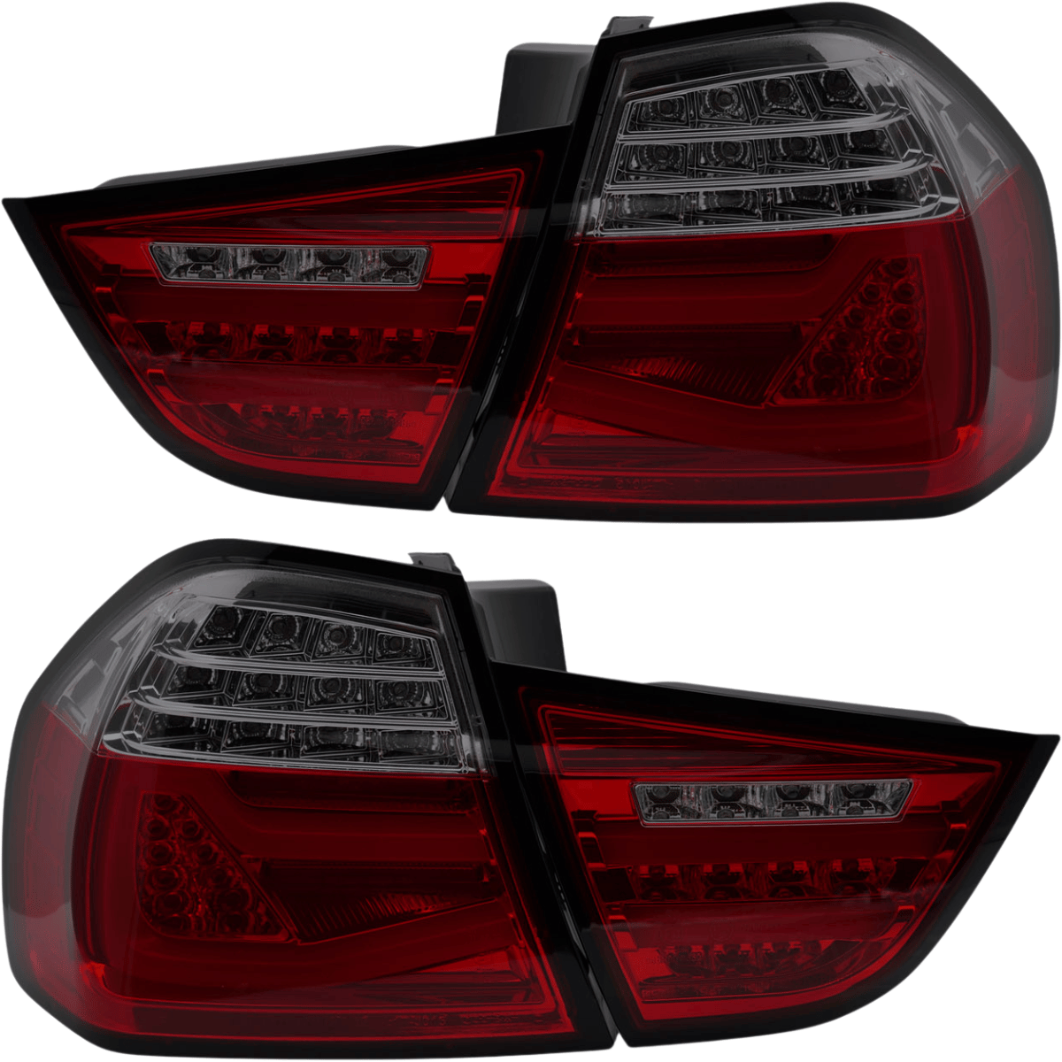 Voll LED LightBar Rückleuchten Set Rot-Smoke für BMW 3er E90 LCI 2009-2011 Dynamischer Blinker