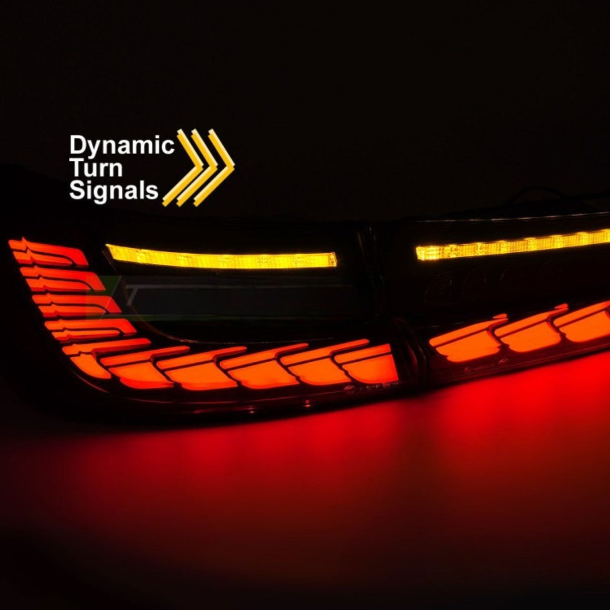 Dynamische LED-Rückleuchten mit dynamischen Blinkern für Ihr Fahrzeug, rote und gelbe Leuchtelemente