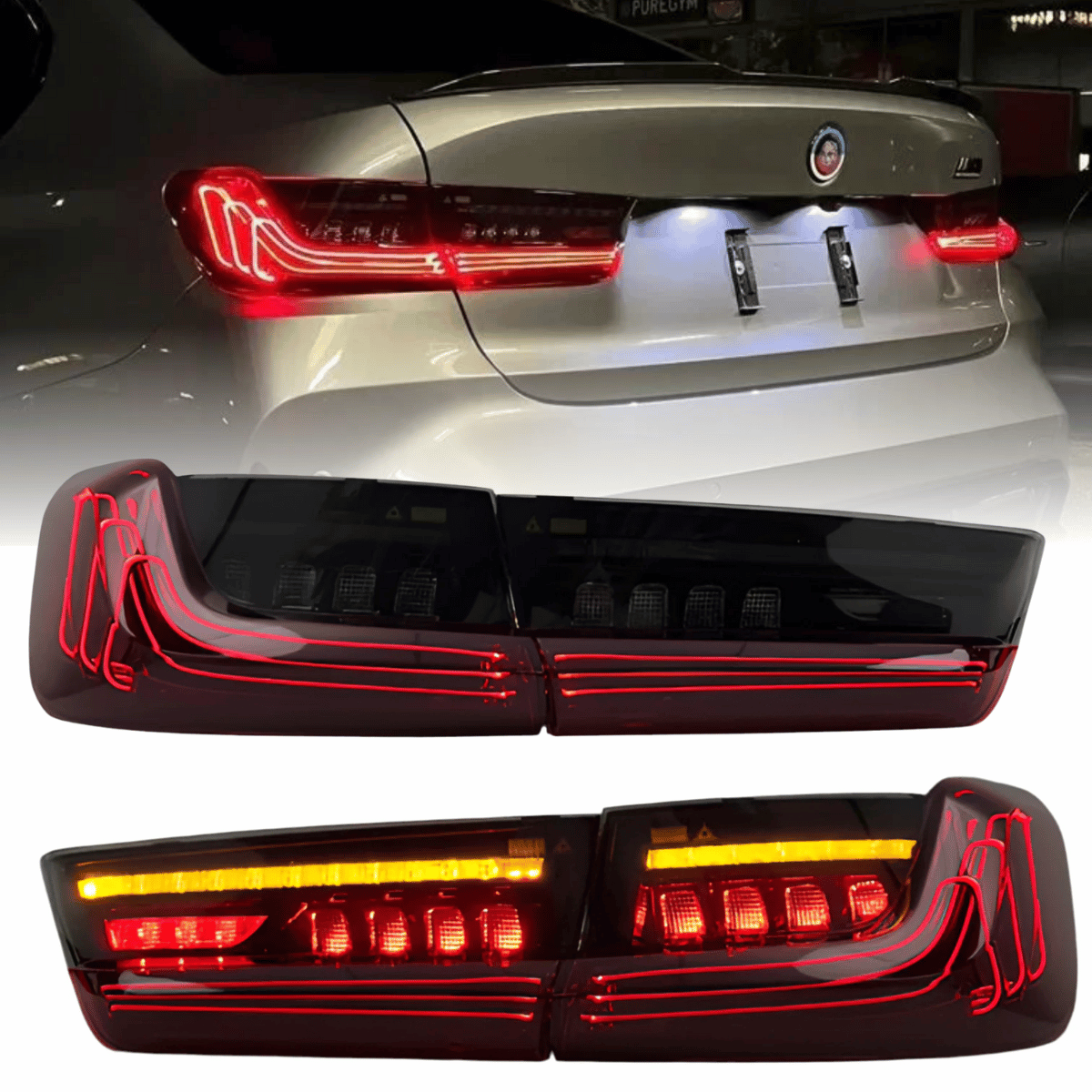 Voll LED Laser Rückleuchten Set in Rot für BMW 3er G20 2019–2022