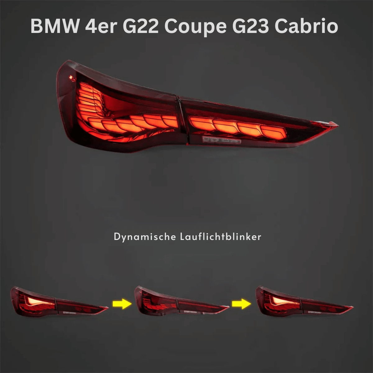 Voll OLED Rückleuchten Set Rot für BMW 4er G22 Coupe G23 Cabrio ab 2020 mit Welcome Light & dynamischen Blinkern