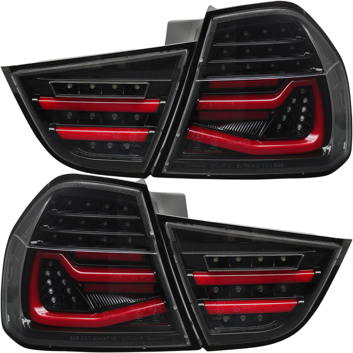 Voll LED LightBar Rückleuchten Set Schwarz für BMW 3er E90 LCI Limousine 2009-2011 Dynamische Blinker