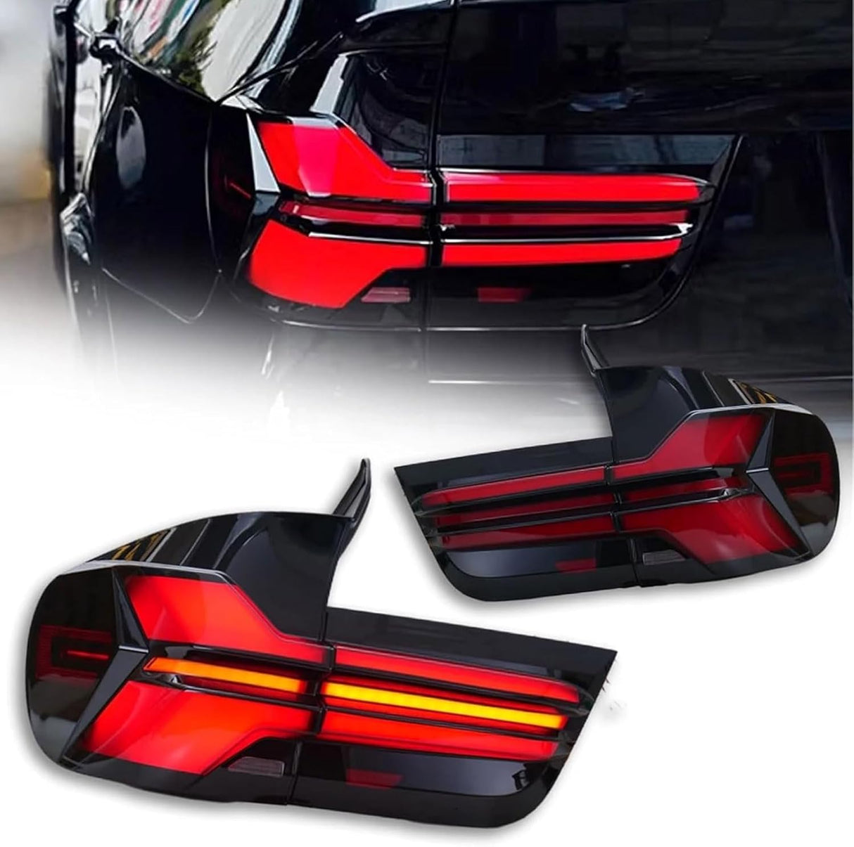 Voll LED Rückleuchten Set Schwarz für BMW X5 E70 LCI 2010-2013 mit Dynamischem Blinker