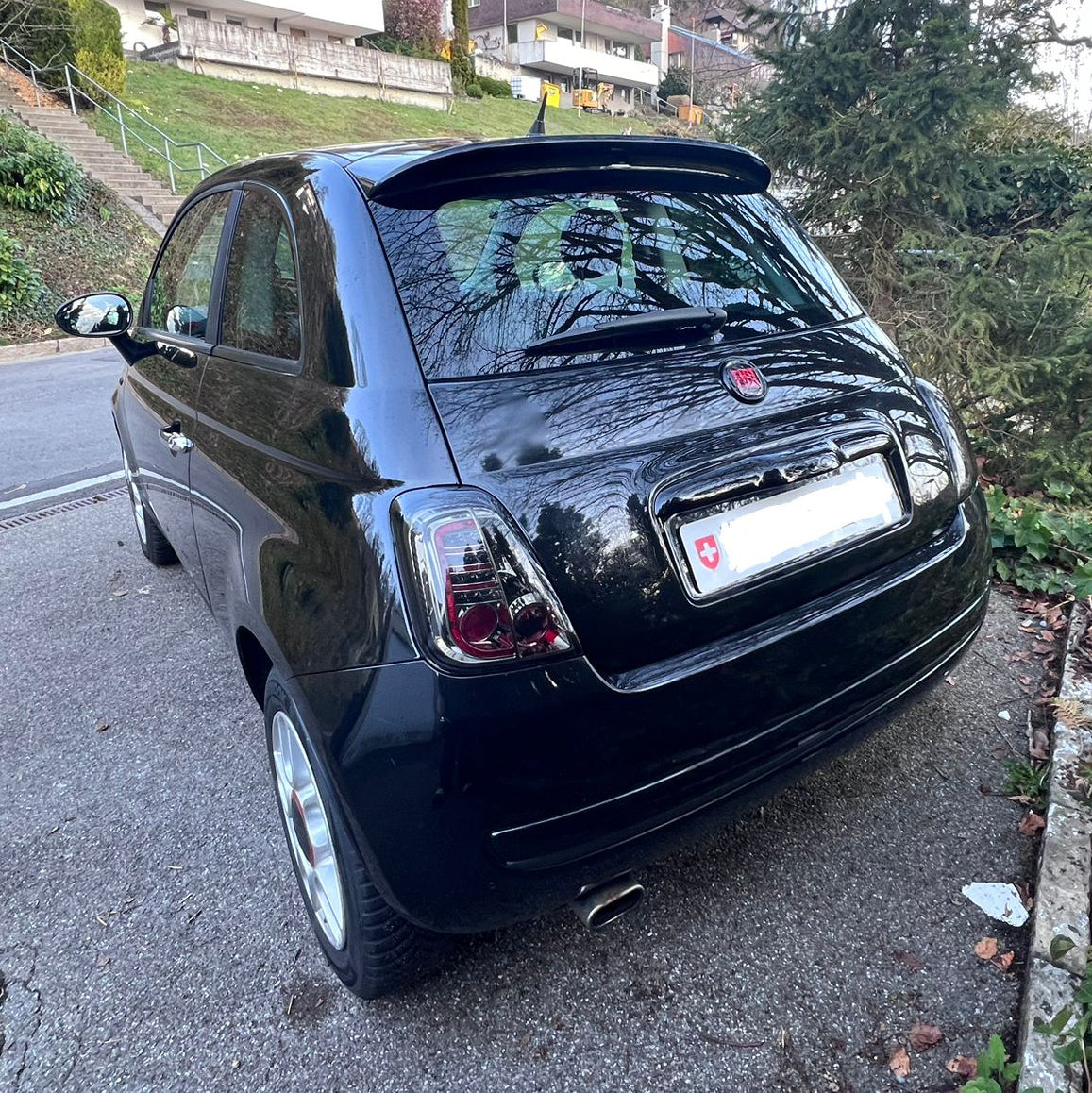 Schwarze Fiat 500 Rückleuchten mit LED-Technik, Tuning Zubehör für Ihr Fahrzeug