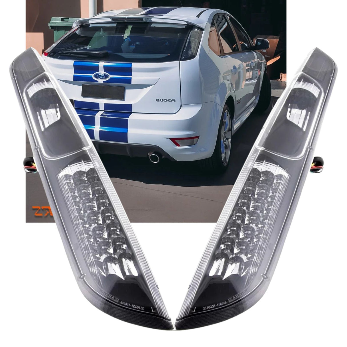 LED Rückleuchten in schwarz für Ford Focus MK2 09.2004-2008 HATCHBACK
