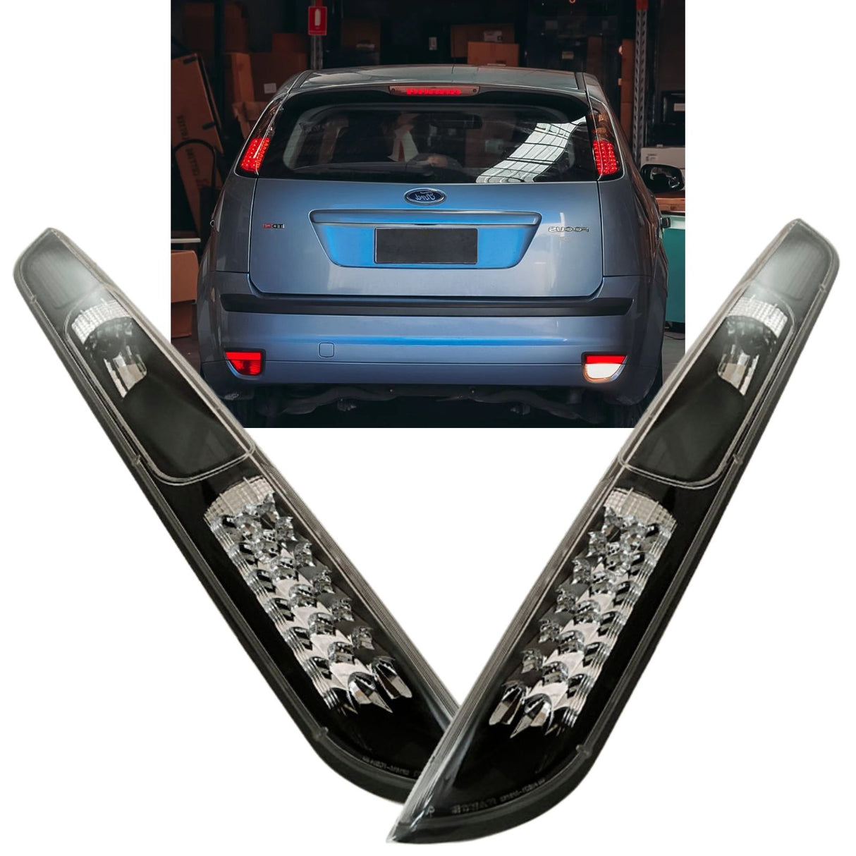 LED Rückleuchten in schwarz für Ford Focus MK2 09.2004-2008 HATCHBACK
