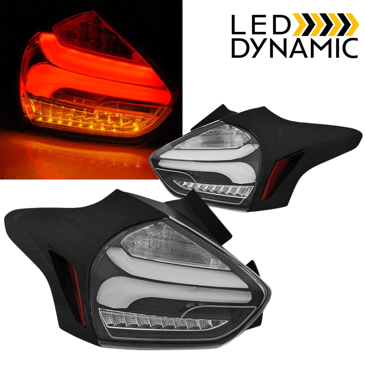 Voll LED Rückleuchten Set in schwarz für Ford Focus MK3 ab 2014-2018 - dynamische LED Blinker