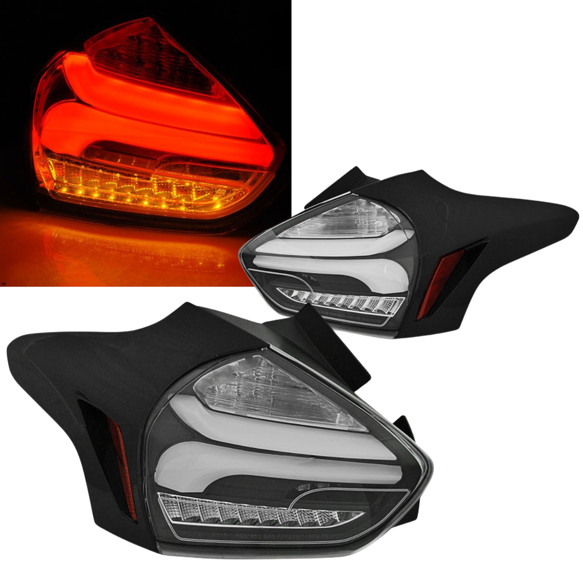 Voll LED Rückleuchten Set in schwarz für Ford Focus MK3 ab 2014-2018 - dynamische LED Blinker