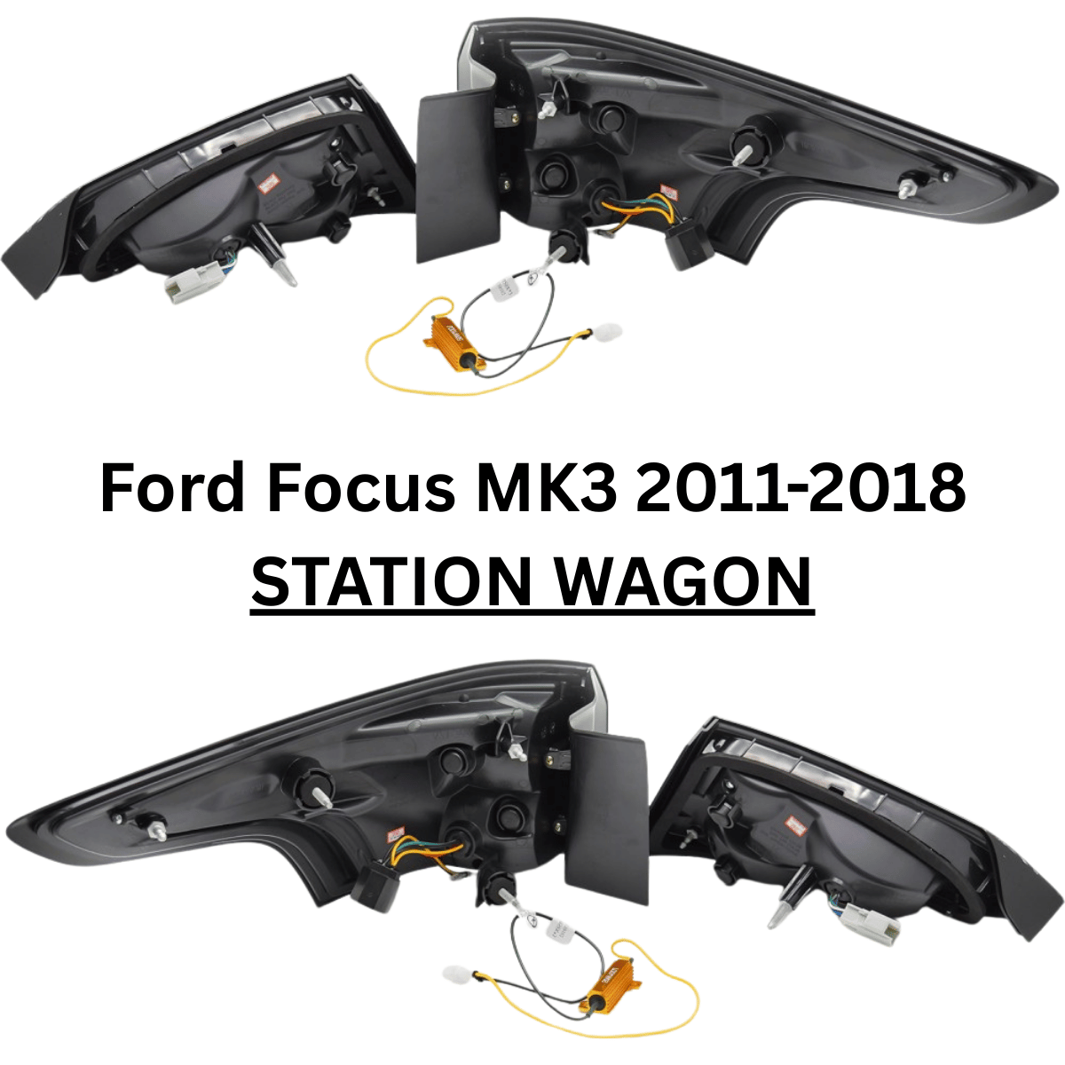 Voll LED Rückleuchten Set schwarz für Ford Focus MK3 Kombi 2011-2018 mit dynamischen Blinkern