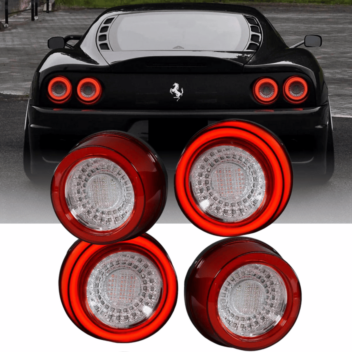 Voll LED LightBar Rückleuchten Set Rot-Weiß für Ferrari F355 F360 1994-2005