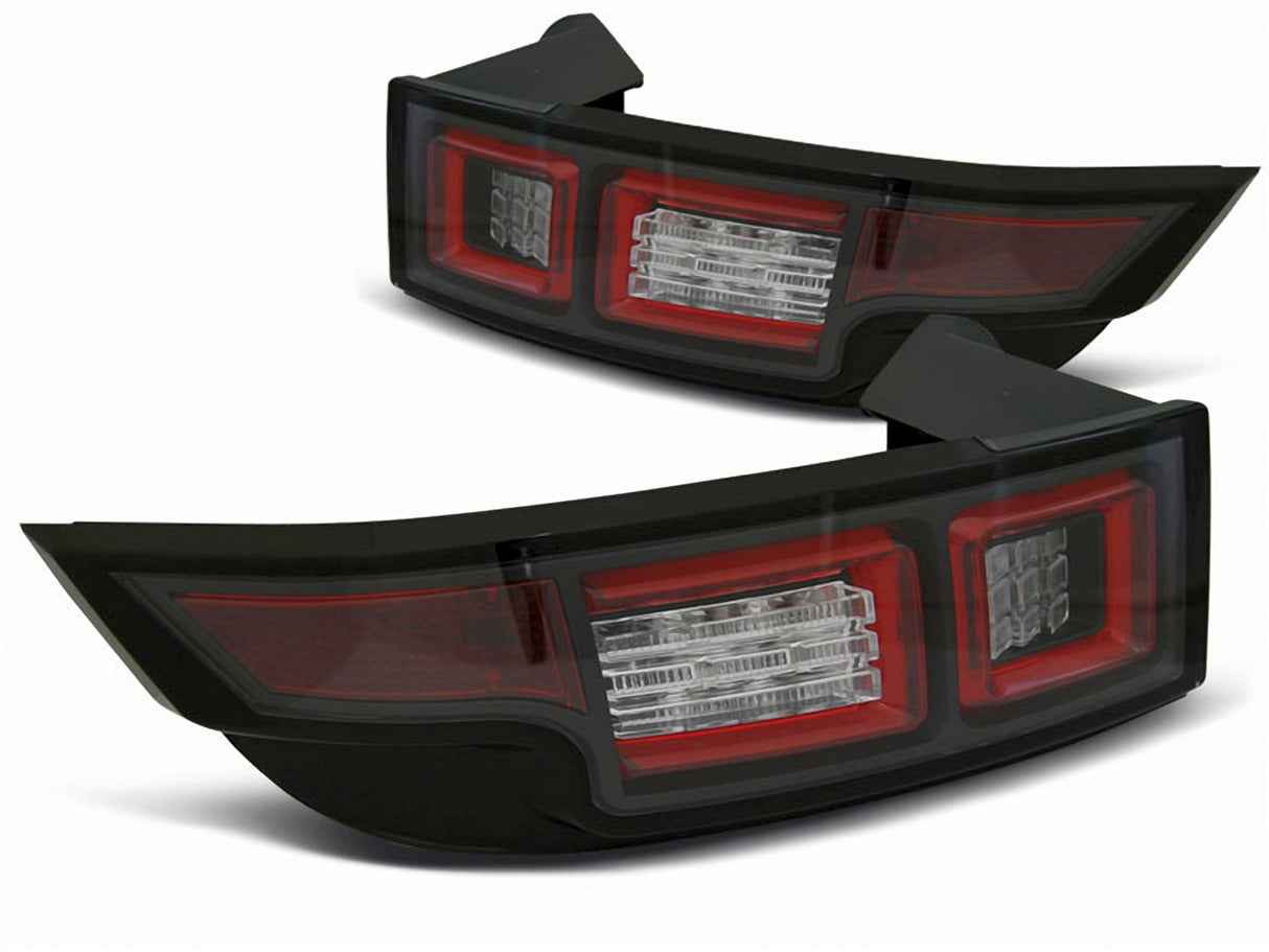 Schwarze LED Rückleuchten für Range Rover Evoque mit dynamischem Blinker und moderner Optik
