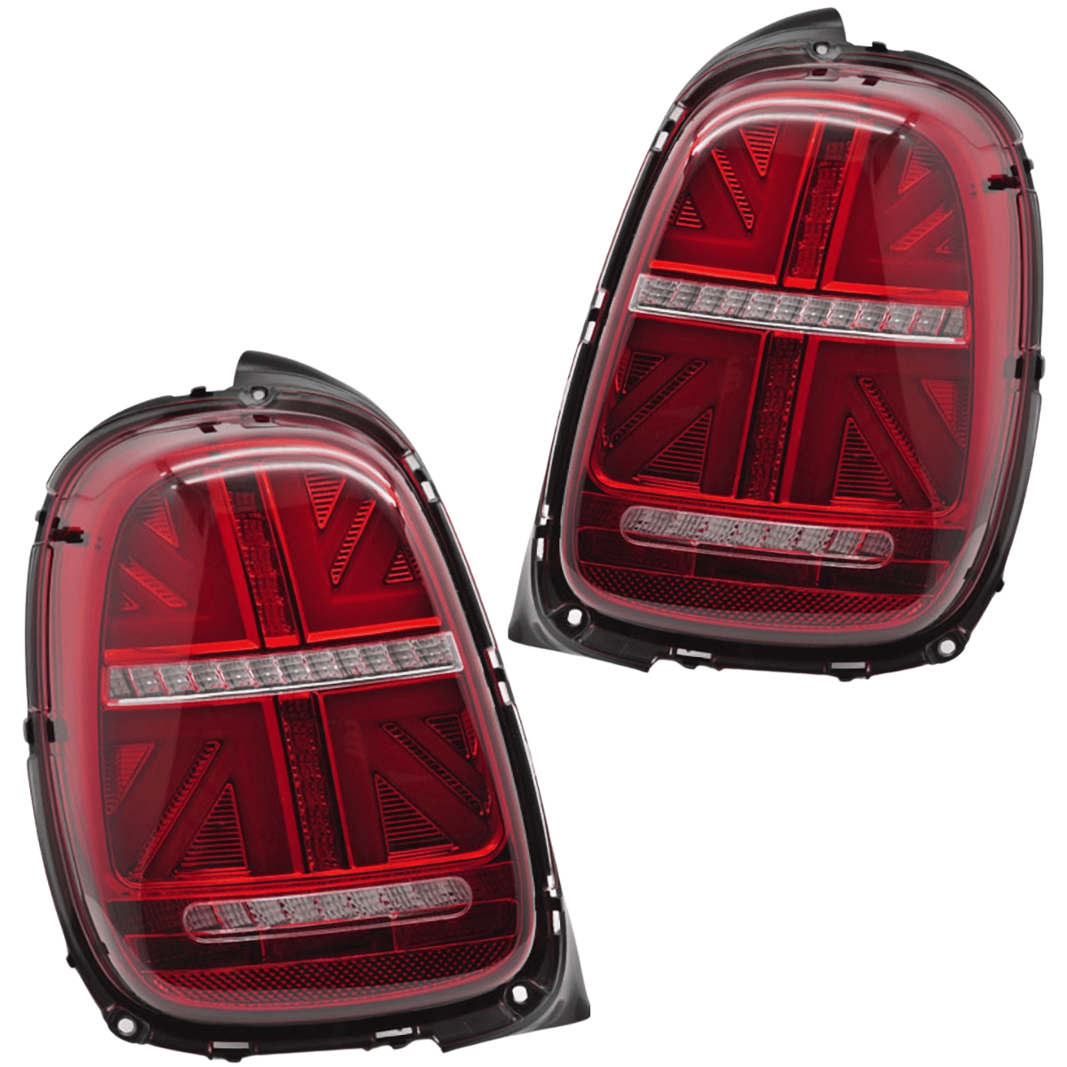 Voll LED Rückleuchten Set Rot Weiß für MINI Cooper F55 F56 F57 2014-2017 6-Pin Dynamischer Blinker & Lightbar