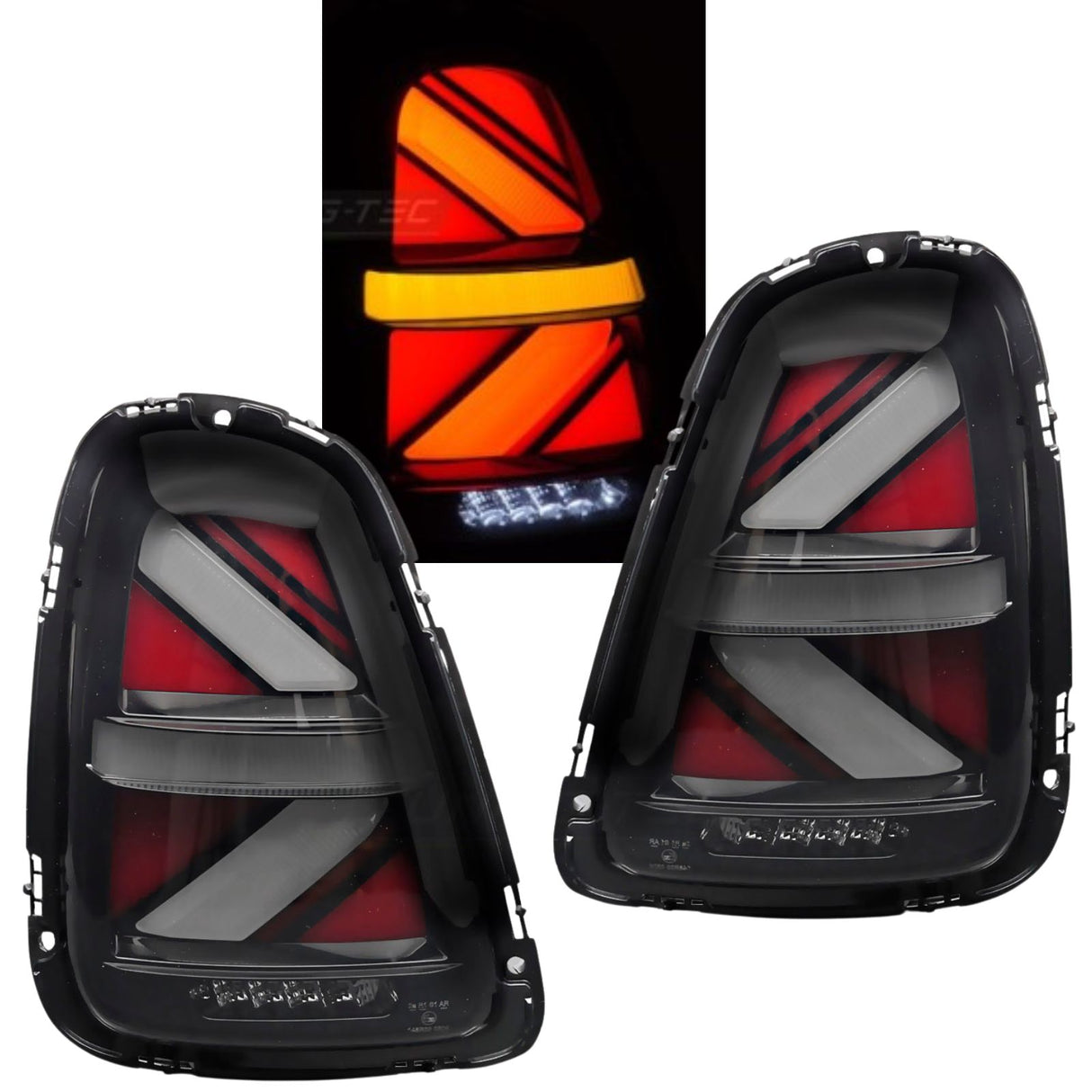 LED Rückleuchten Union Jack Design für Mini Cooper R56 R57 R58 R59 schwarz rot