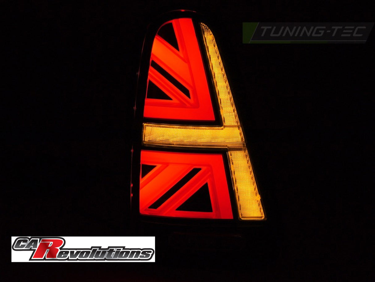 LED Rückleuchten im Union Jack Design für Mini Cooper, rote und gelbe Leuchtelemente
