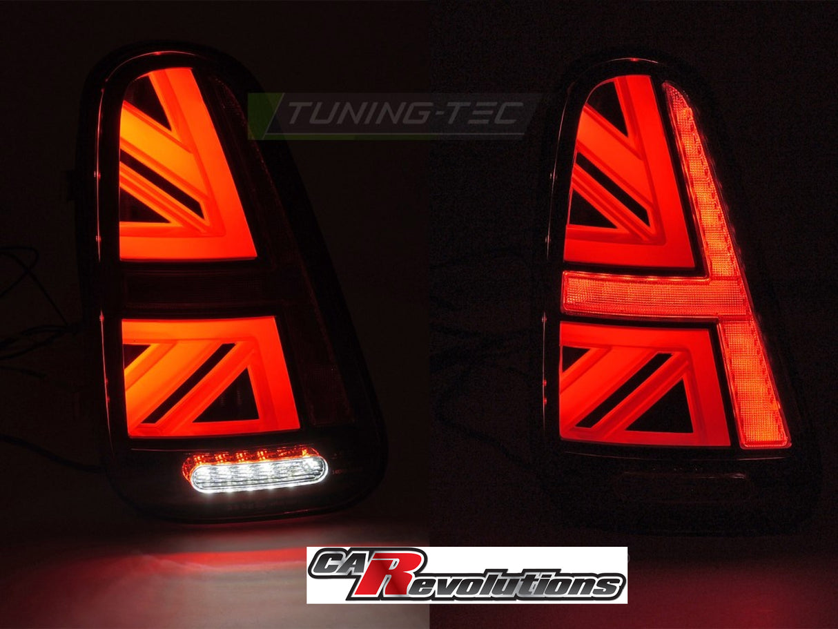 Union Jack LED Rückleuchten für Mini Cooper R50 R53 R56, rote Rücklichter mit weißem Kennzeichenlicht