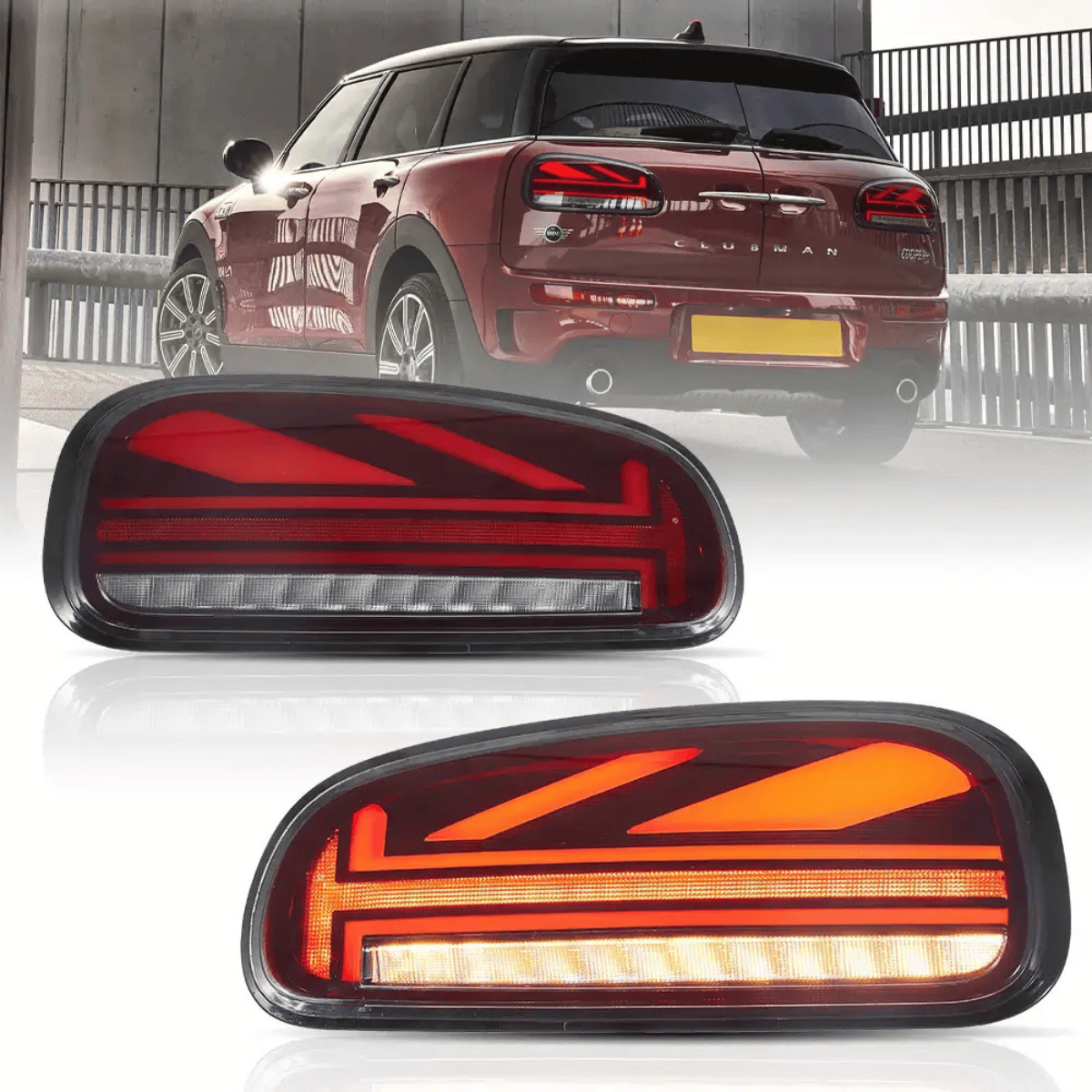 Voll LED Rückleuchten Set in Rot für MINI Cooper F54 2015-2019 mit Dynamischer Blinker & Lightbar