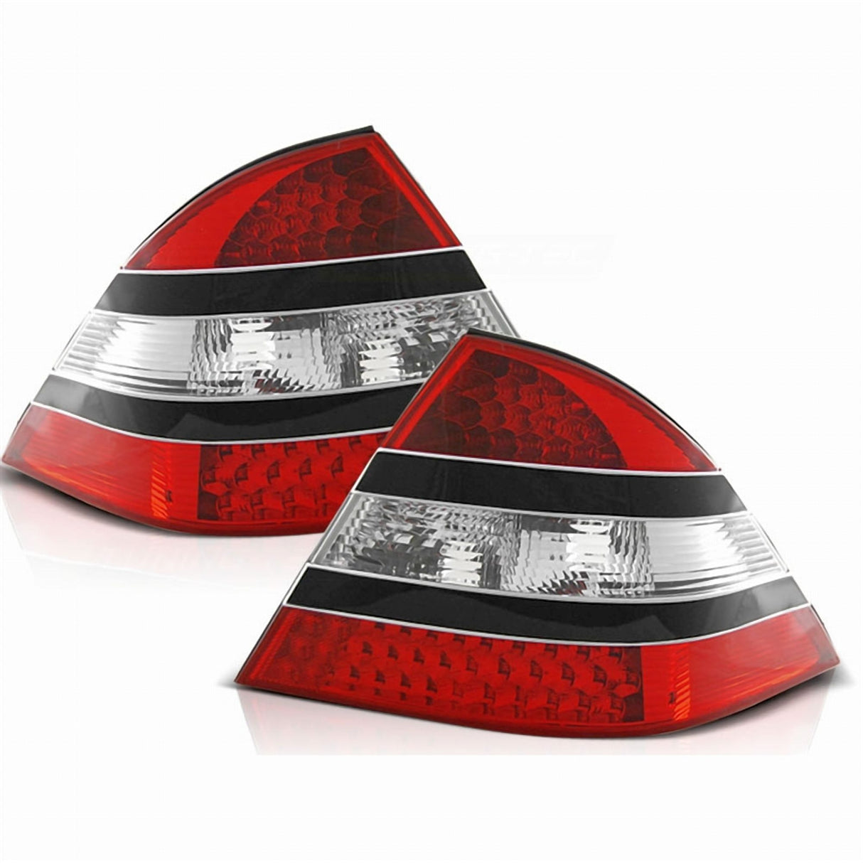 LED Rückleuchten für VW Golf 4 rot schwarz mit Klarglas-Elementen