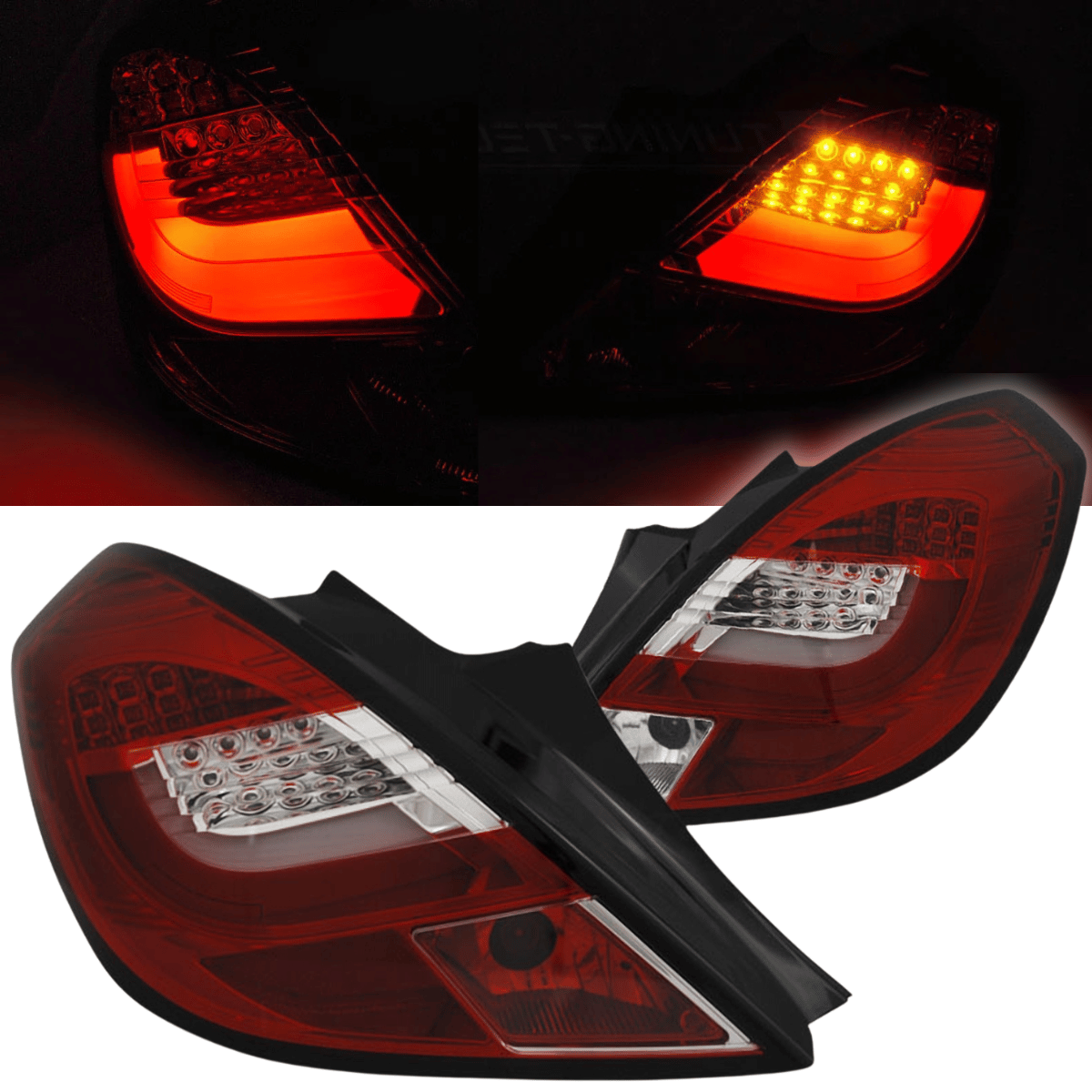 LED Rückleuchten Set Rot-Weiß für Opel Corsa D 3-Türer 04.2006-2014 Lightbar