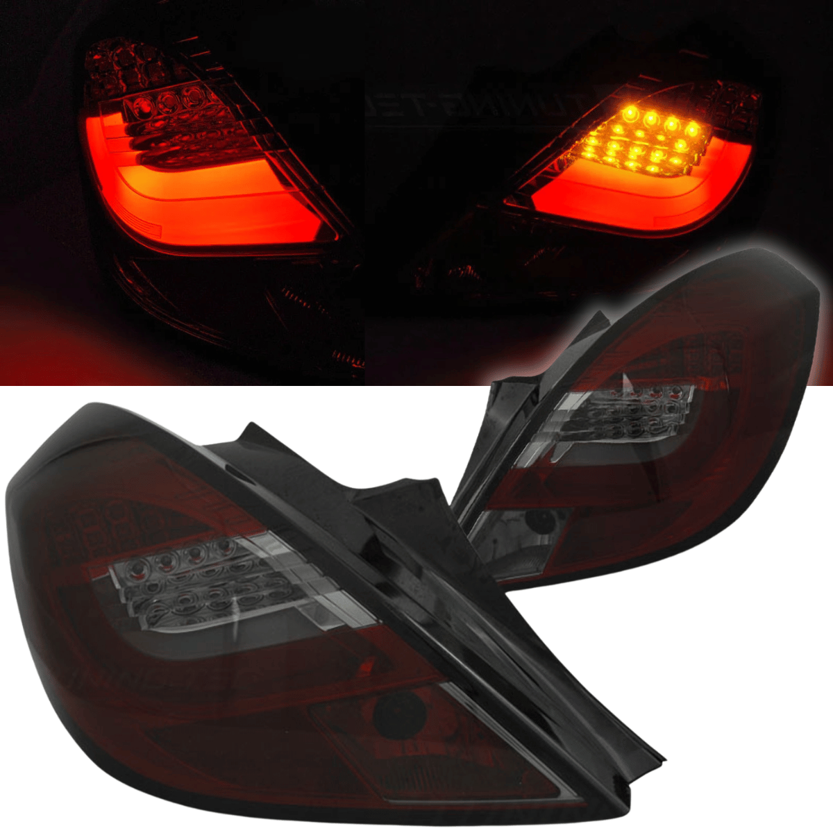 LED Rückleuchten Set Matt-Rot für Opel Corsa D 3-Türer 04.2006-2014 Lightbar