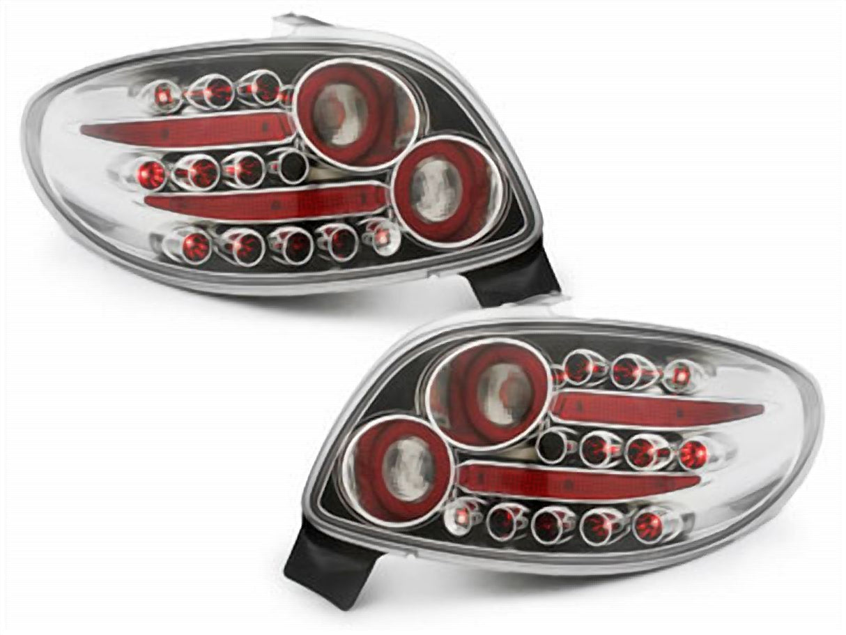 Für Peugeot 206 10.1998-2002 LED Rückleuchten in chrom