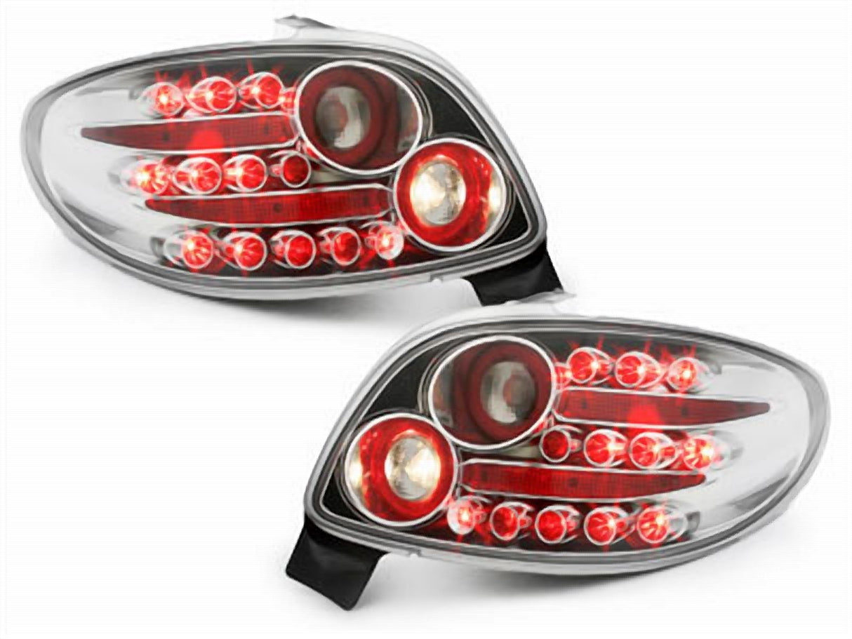 Für Peugeot 206 10.1998-2002 LED Rückleuchten in chrom