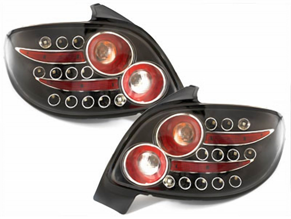 Für Peugeot 206 10.1998-2002 LED Rückleuchten in schwarz