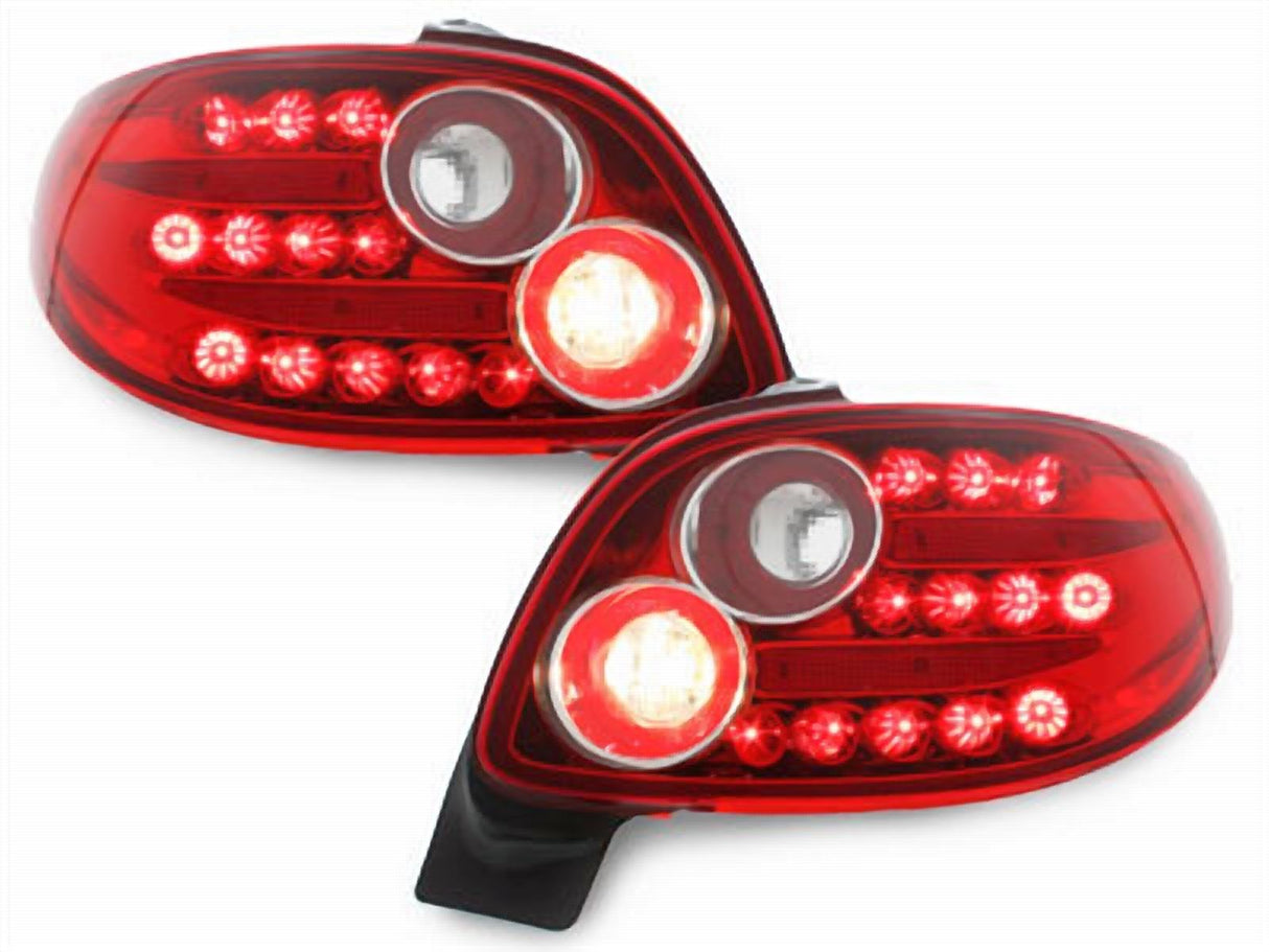 Für Peugeot 206 10.1998-2002 LED Rückleuchten in rot
