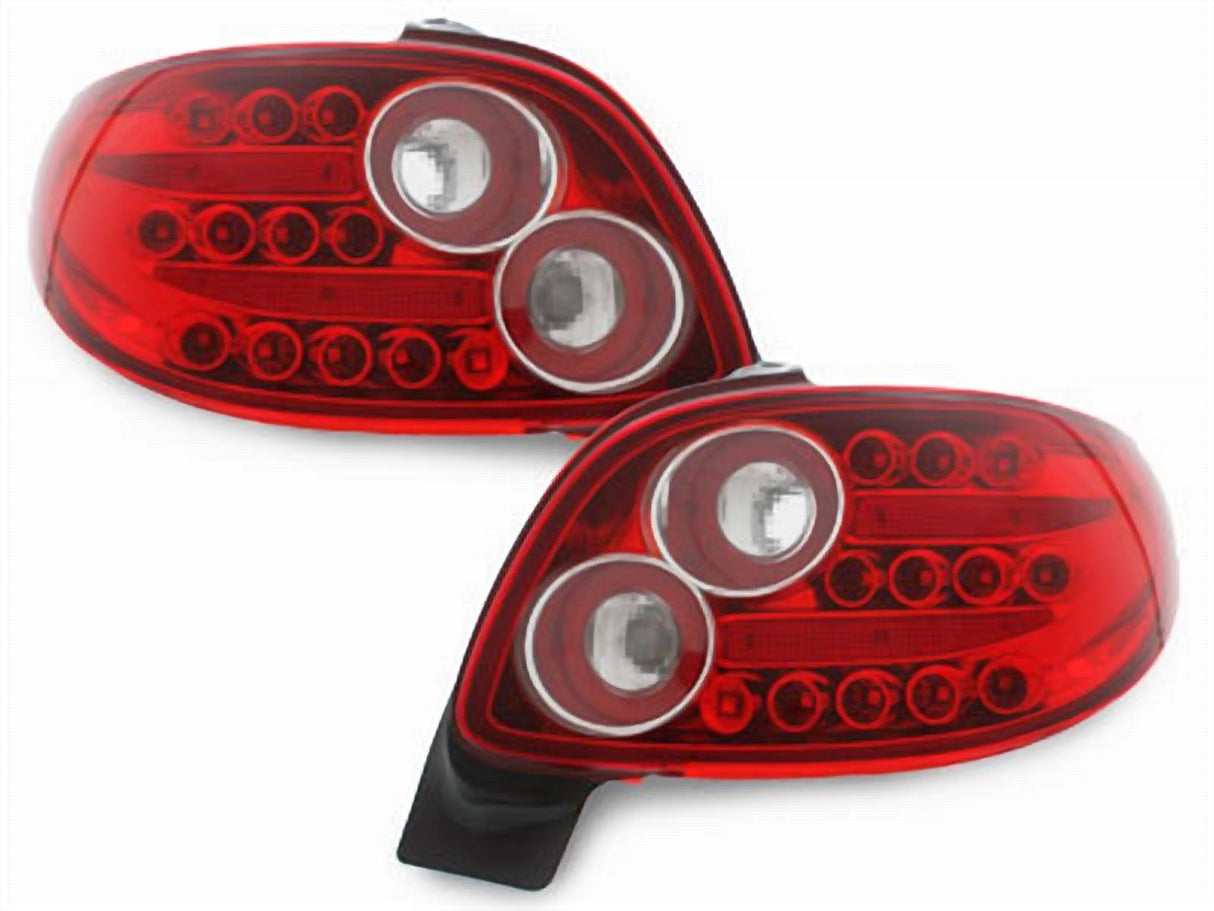 Für Peugeot 206 10.1998-2002 LED Rückleuchten in rot