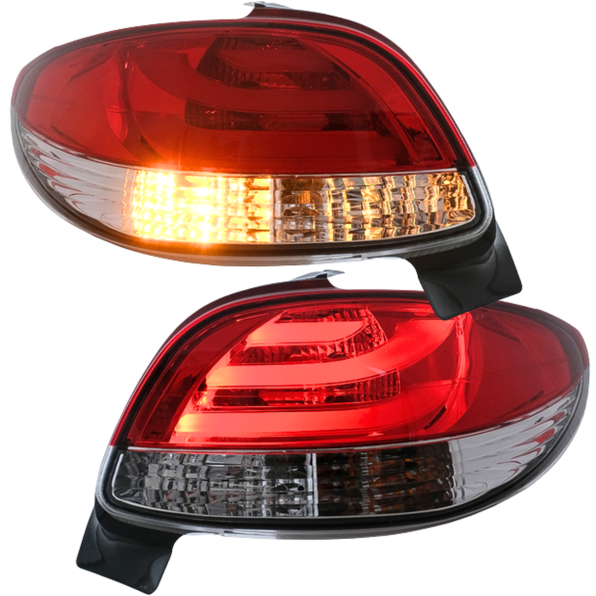 LED Light Bar Rückleuchten Set in Rot-Weiß für Peugeot 206 10.1998-2003 3+5 Türer