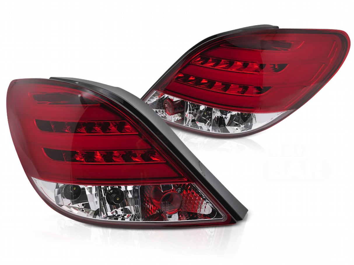 LED LightBar Rückleuchten in Rot-Weiß für Peugeot 207 05.2006-06.2009 kein CC SW