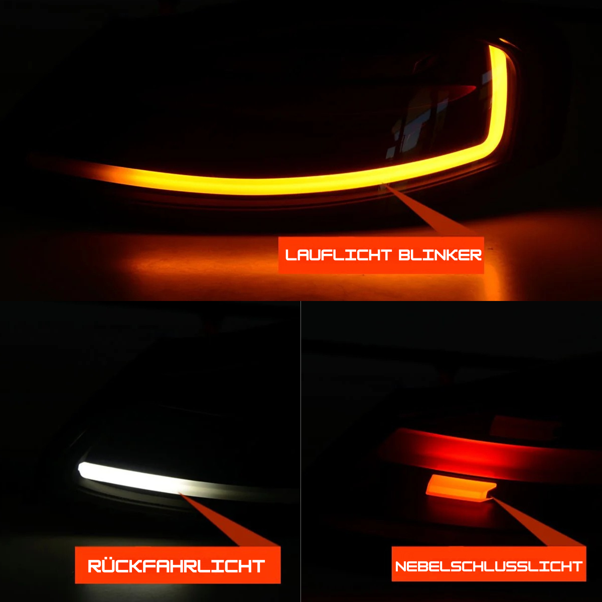 Voll Led Rückleuchten Set dynamische Blinker für Porsche Boxster 986 Smoke 1996-2004