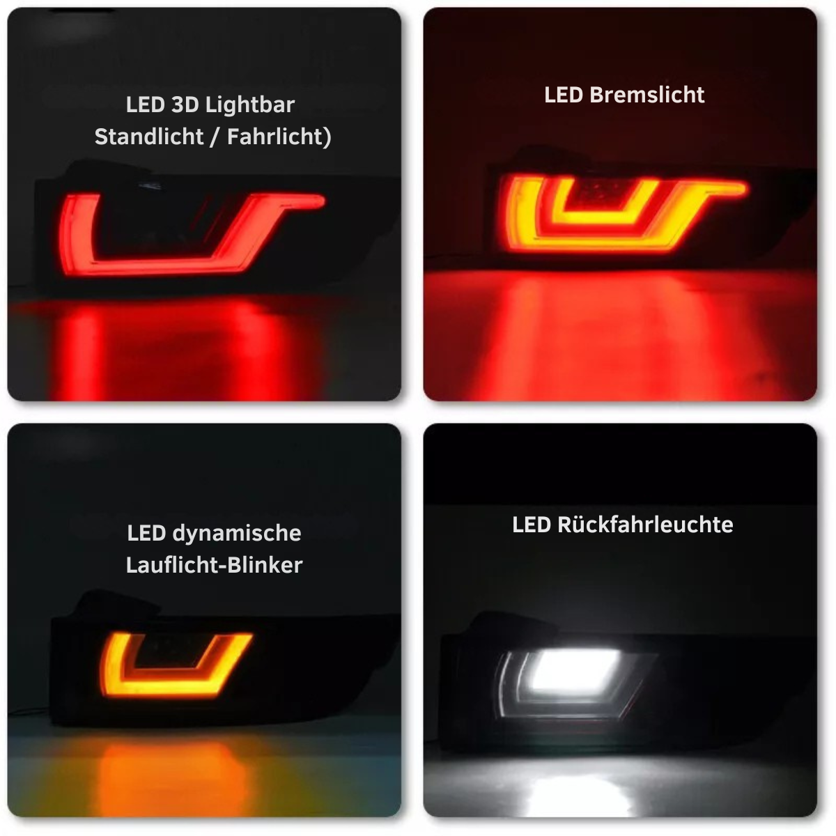 Voll LED Rückleuchten Set für Land Rover EVOQUE 2011-2018 in Klar-Schwarz Dynamische Blinker & Lightbar