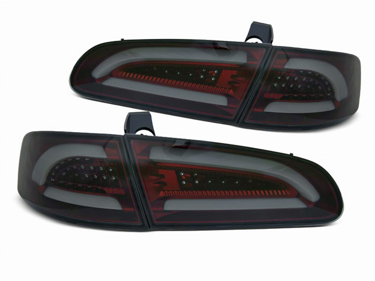 Led LightBar Rückleuchten in rot matt für Seat Ibiza 6L 2002-2008- E-Zeichen red smoke