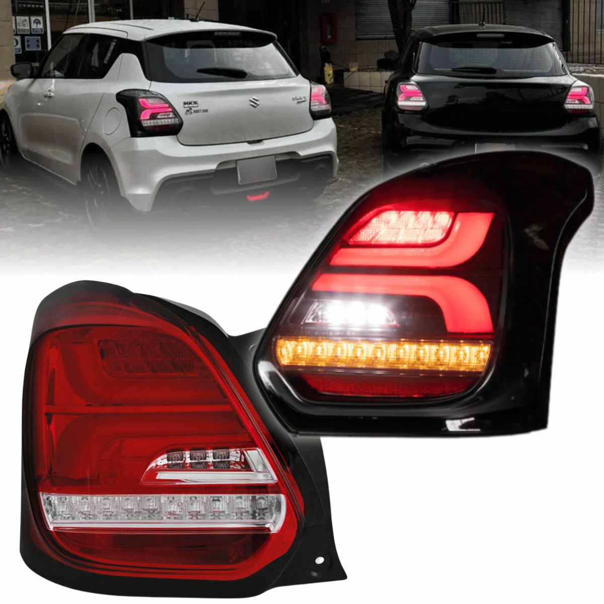 Voll LED Rückleuchten Set rot weiß dynamischer Blinker für Suzuki Swift AZ 2017-2025