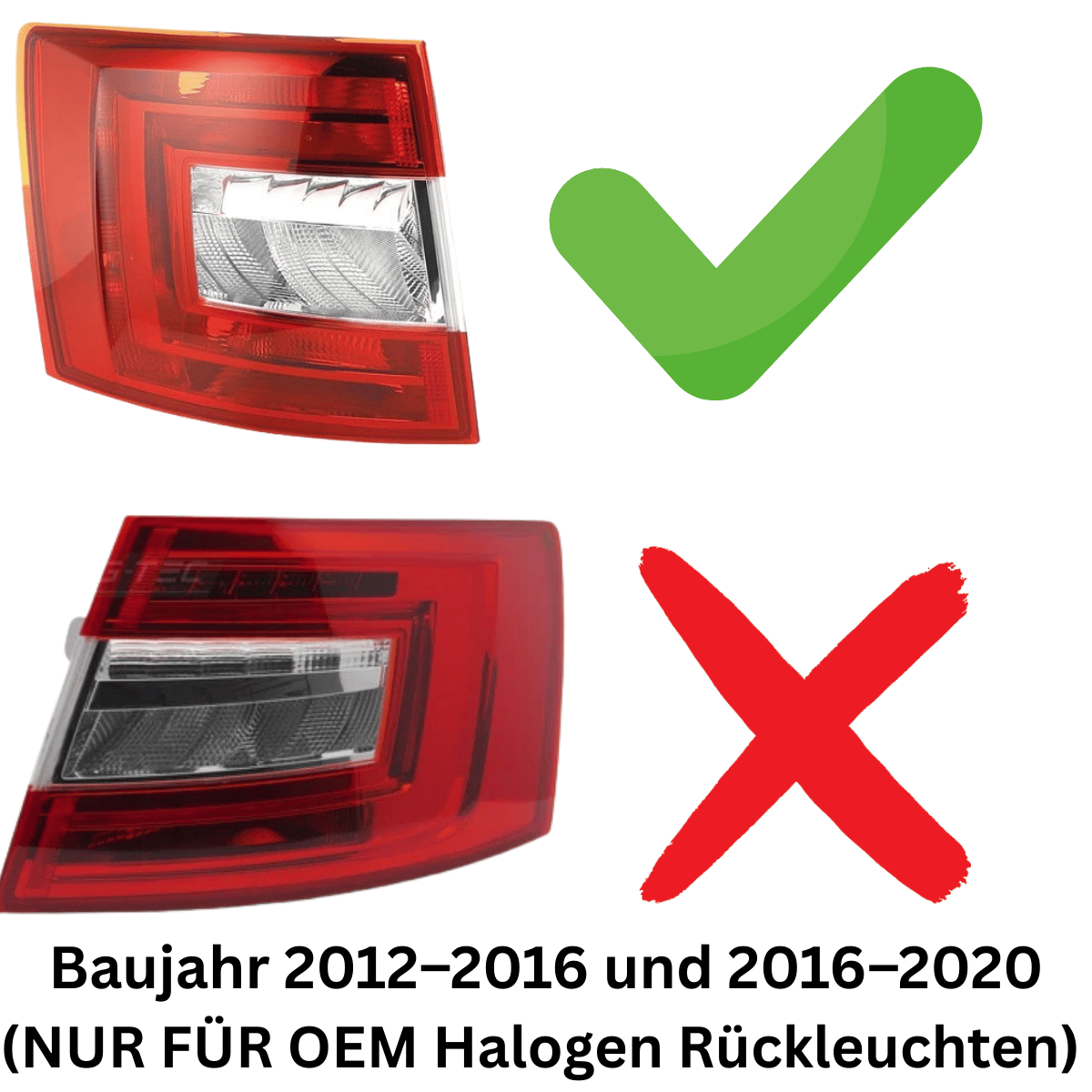 Voll LED Rückleuchten in Rot für Skoda Octavia 3 Combi 2012-2020 (OEM HALOGEN)