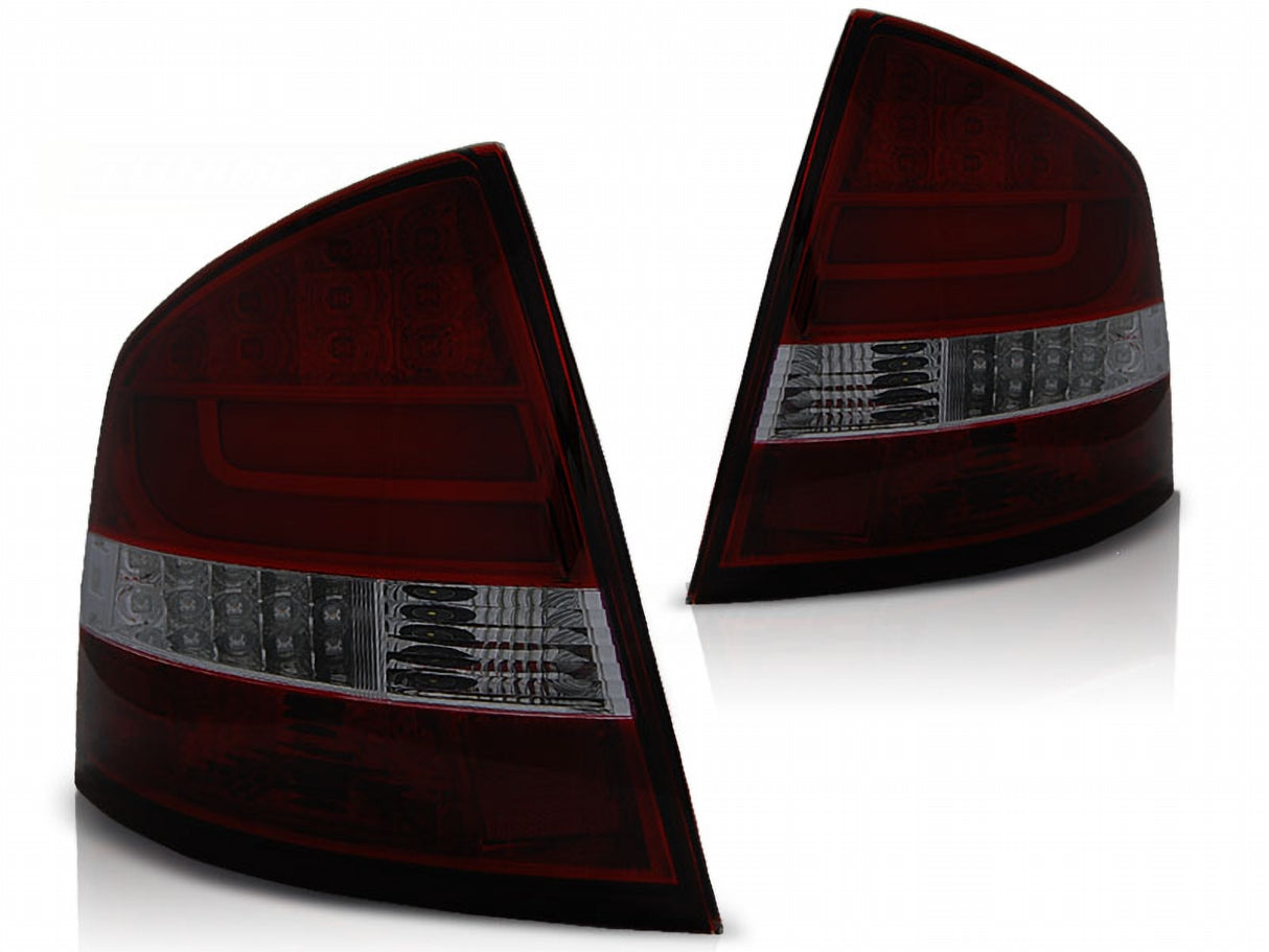 LED Lightbar Rückleuchten in rot matt für Skoda Octavia 1Z Limo 03.2004-2012