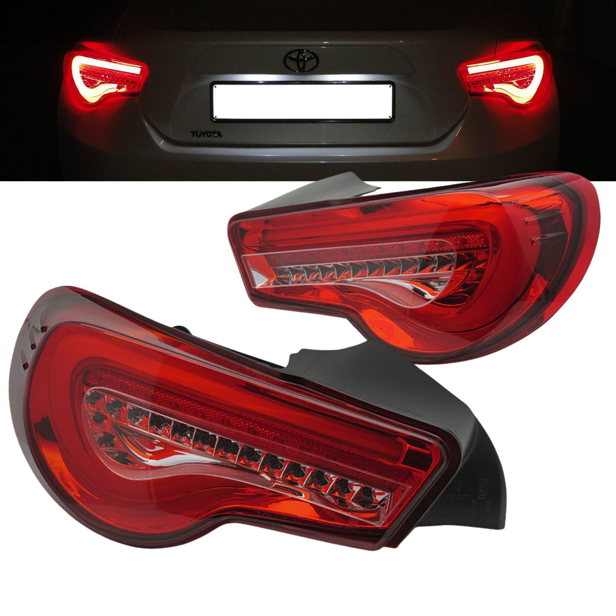 Voll LED Rückleuchten Set Rot für GT86 2012-2021 mit LED Lightbar und dynamischen Blinkern