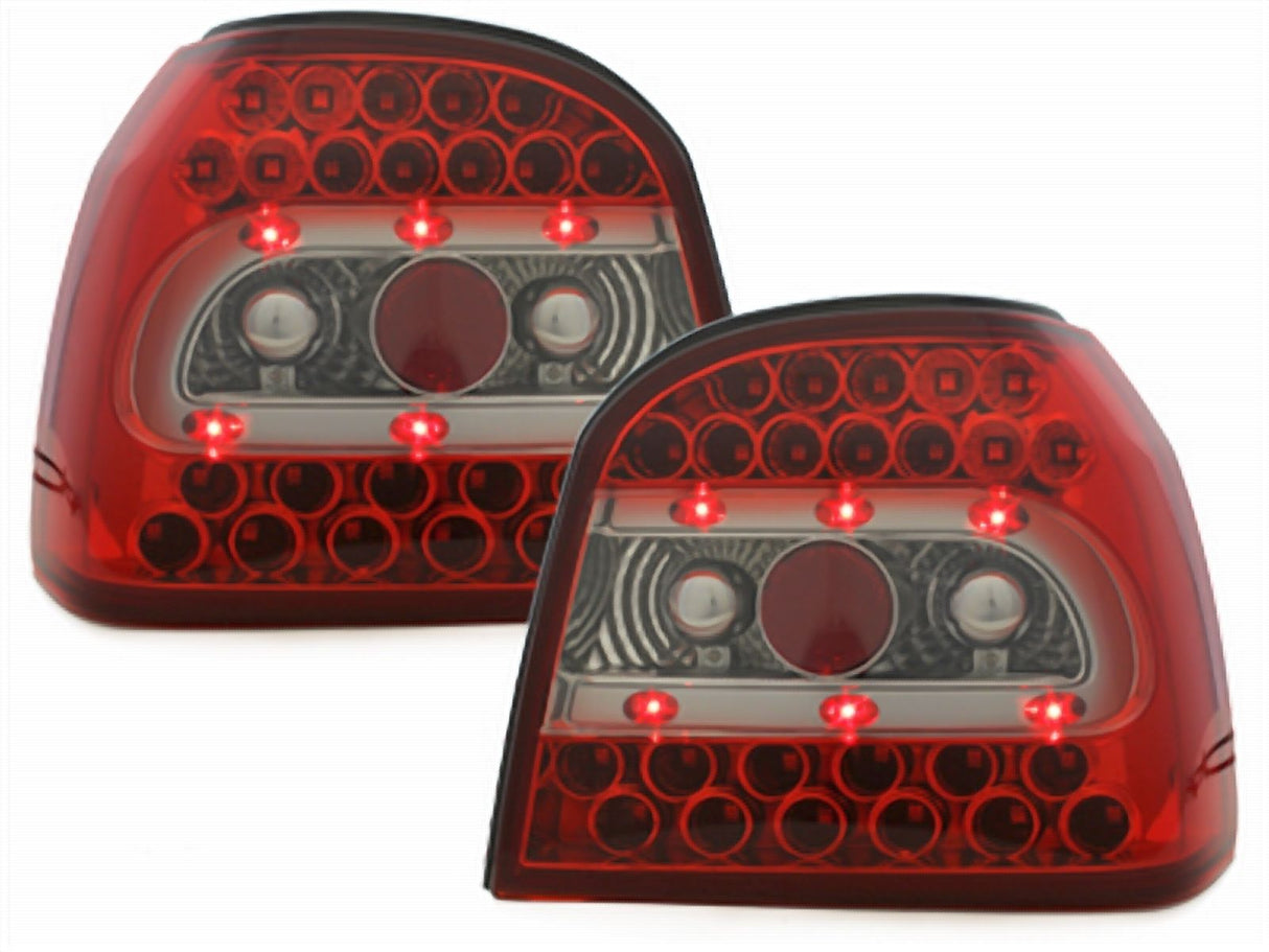 LED Rückleuchten rot für VW Golf III 3 1991-1997, Tuning Rücklichter mit roten LEDs